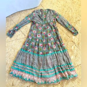 Matta caftan dress in teal